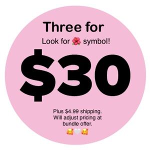 Three for $30. Look for the 🌺 symbol!